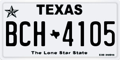 TX license plate BCH4105