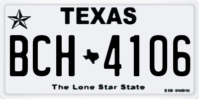 TX license plate BCH4106