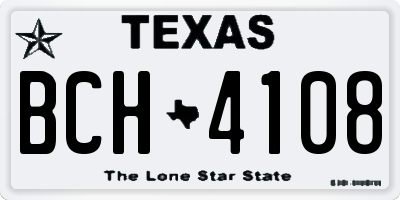 TX license plate BCH4108