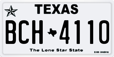 TX license plate BCH4110