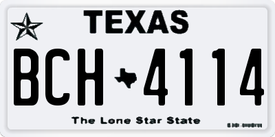 TX license plate BCH4114