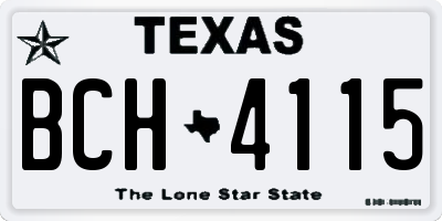 TX license plate BCH4115