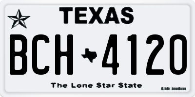 TX license plate BCH4120