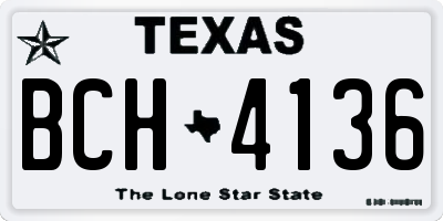 TX license plate BCH4136