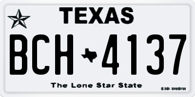 TX license plate BCH4137