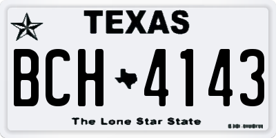 TX license plate BCH4143
