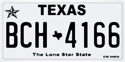 TX license plate BCH4166
