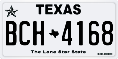 TX license plate BCH4168