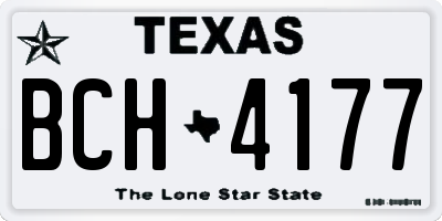 TX license plate BCH4177