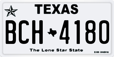 TX license plate BCH4180