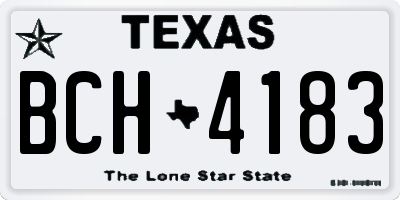 TX license plate BCH4183