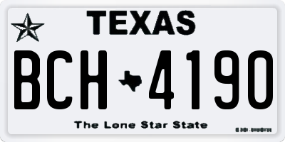 TX license plate BCH4190