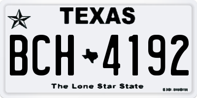 TX license plate BCH4192
