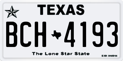 TX license plate BCH4193