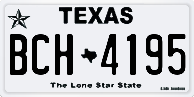 TX license plate BCH4195