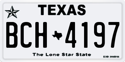 TX license plate BCH4197