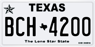 TX license plate BCH4200