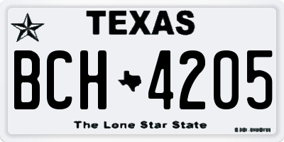 TX license plate BCH4205