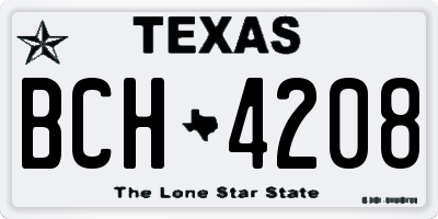 TX license plate BCH4208