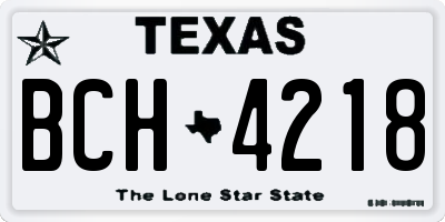 TX license plate BCH4218
