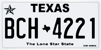 TX license plate BCH4221