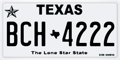 TX license plate BCH4222