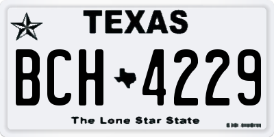 TX license plate BCH4229