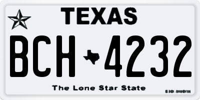 TX license plate BCH4232