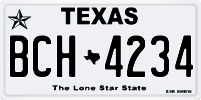 TX license plate BCH4234