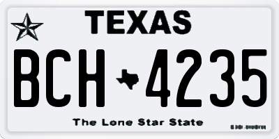 TX license plate BCH4235