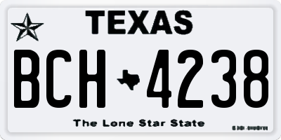 TX license plate BCH4238