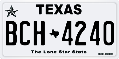 TX license plate BCH4240