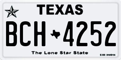TX license plate BCH4252