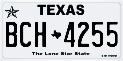 TX license plate BCH4255