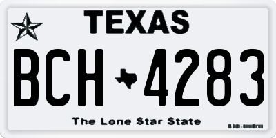 TX license plate BCH4283