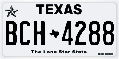 TX license plate BCH4288
