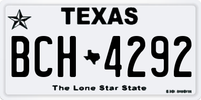 TX license plate BCH4292