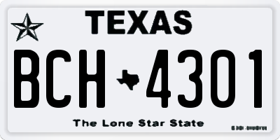 TX license plate BCH4301