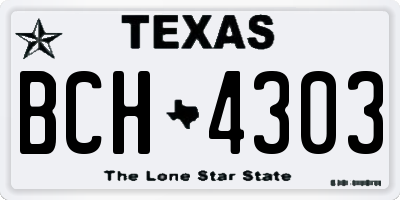 TX license plate BCH4303