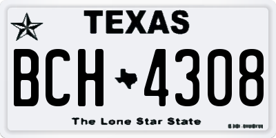 TX license plate BCH4308