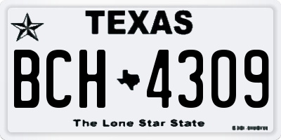 TX license plate BCH4309