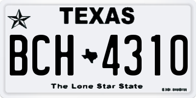 TX license plate BCH4310