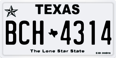 TX license plate BCH4314