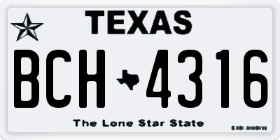 TX license plate BCH4316
