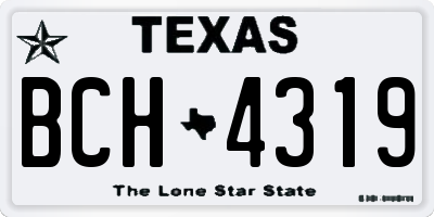 TX license plate BCH4319