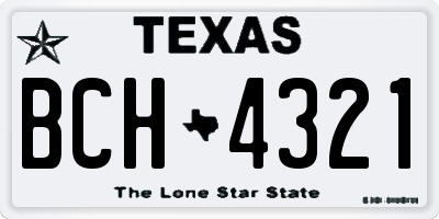 TX license plate BCH4321