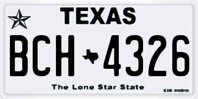 TX license plate BCH4326