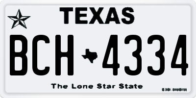 TX license plate BCH4334