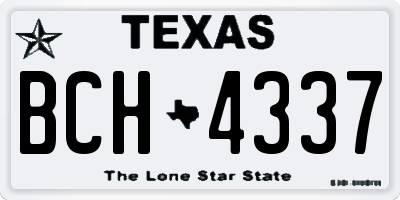 TX license plate BCH4337