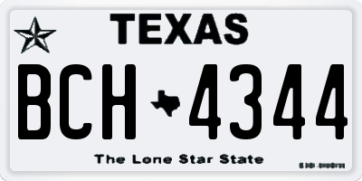 TX license plate BCH4344